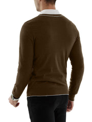 Men's Solid Casual Skinny Round Neck Pullover Sweater