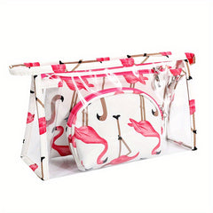 3pcs Waterproof Transparent Cosmetic Bag PVC Travel Storage Bag
