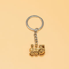 Retro Style Locomotive Keychain Keyring Pendant Ornament