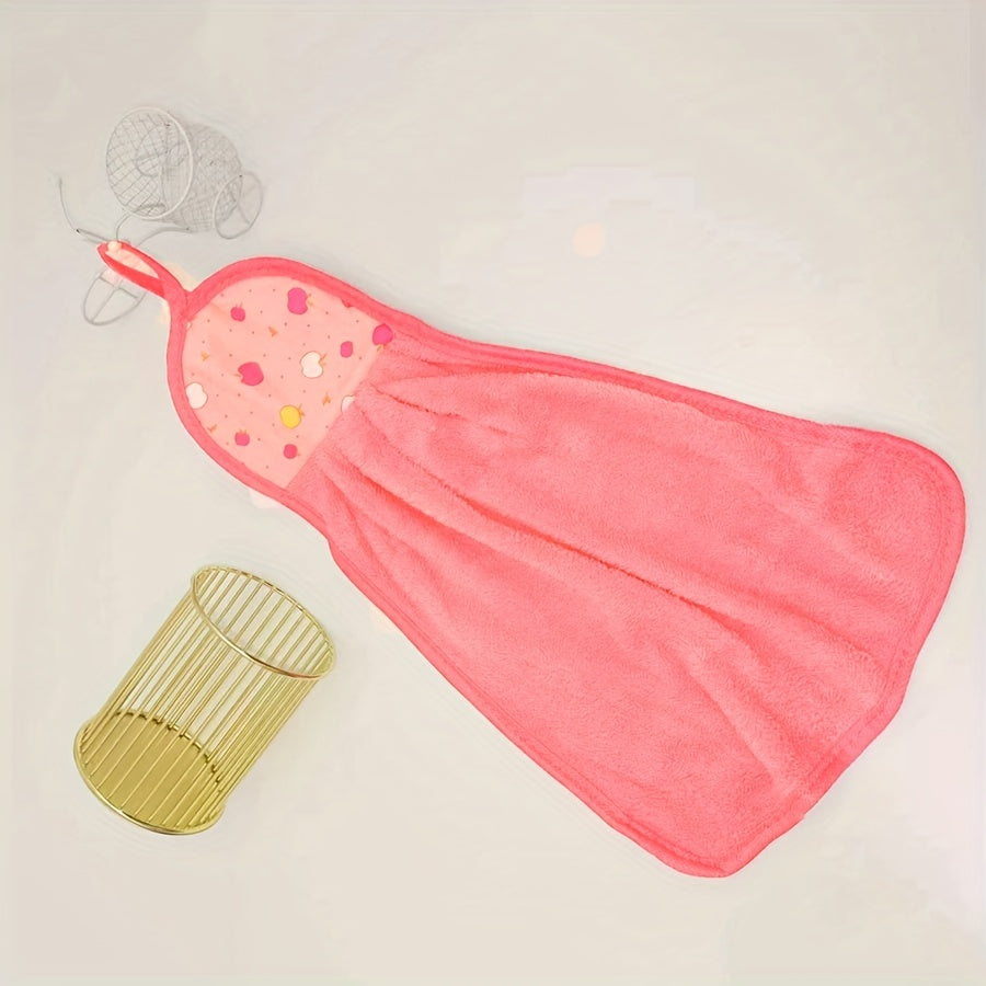 Fruit Pattern Hanging Towel Soft & Absorbent for Bathroom & Kitchen