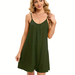Backless Cami Romper Jumpsuit for Women's Clothing