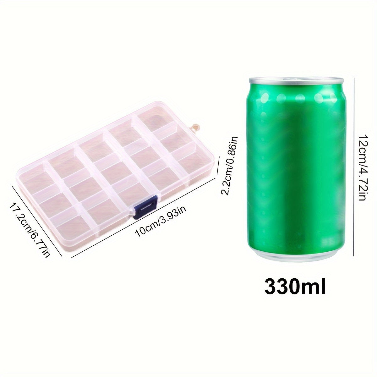 15 Grids Small Plastic Box Storage Case Waterproof Dustproof Large Capacity