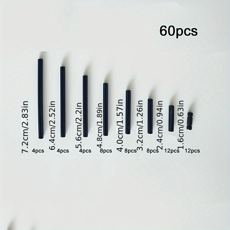 60pcs 8 Cross Shaft and Light Gray MOC Technology Building Block Accessories
