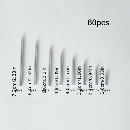 60pcs 8 Cross Shaft and Light Gray MOC Technology Building Block Accessories