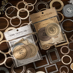 Retro DIY Circular Border Label 30 Sheets Pack