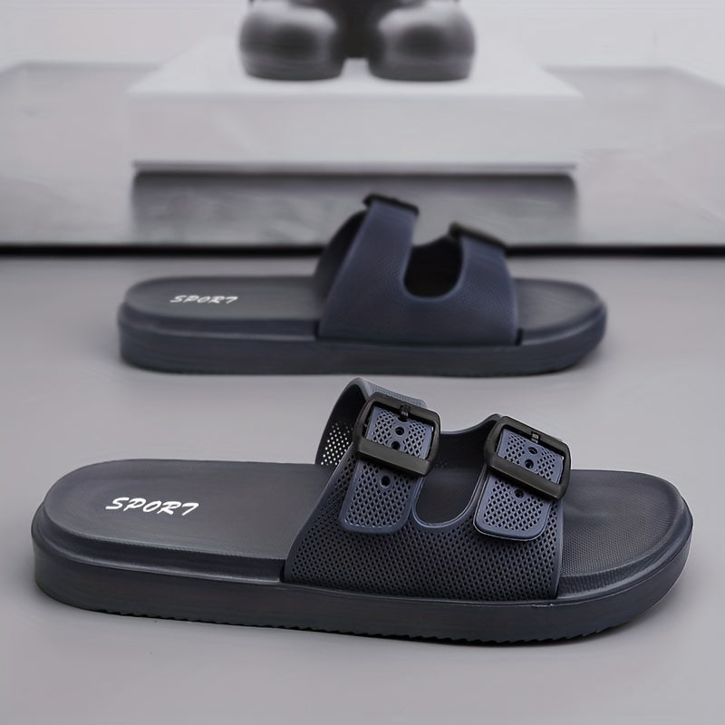 Men's Buckle Slides Non-Slip Slippers Open Toe Shoes
