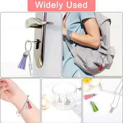 120pcs Keychain Accessories Set with Engraved Inspirational Words Charms