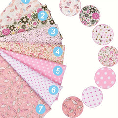 7pcs Cotton Fabric Scraps for Patchwork DIY Cotton Fabric 50 X 19 7in