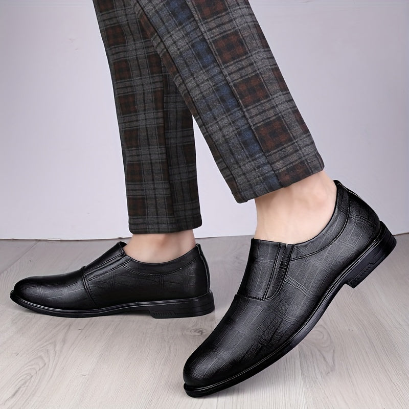 Men's Leather Slip On Formal Shoes Business Round Toe