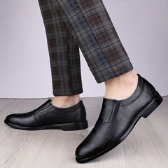 Men's Leather Slip On Formal Shoes Business Round Toe