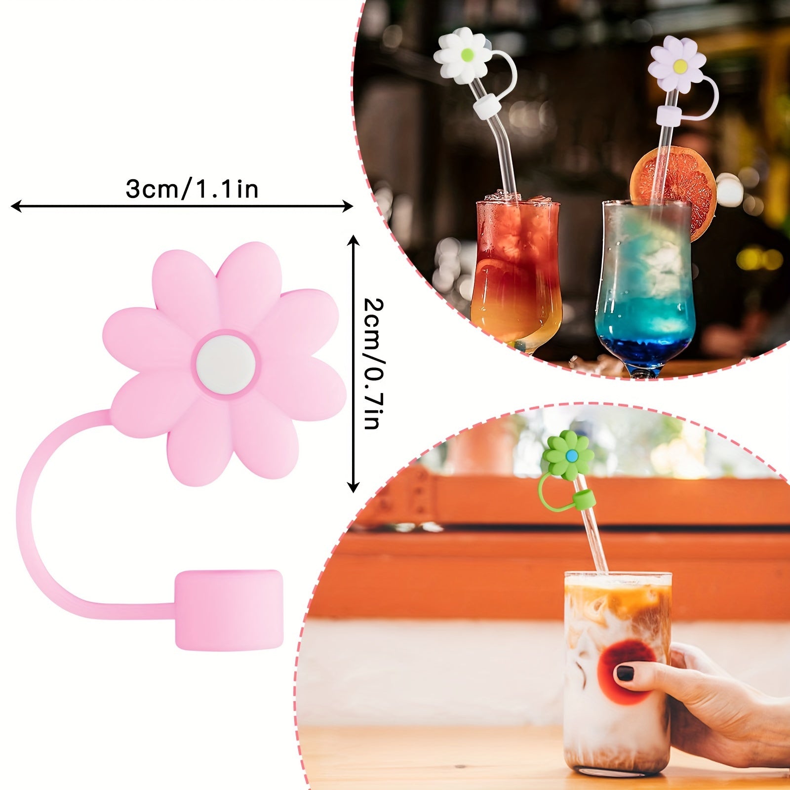 10pcs Soft Straw Dust Cap for 10mm Straw