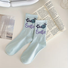 3 Pairs Heart Print Socks Mid Tube Women's Stockings
