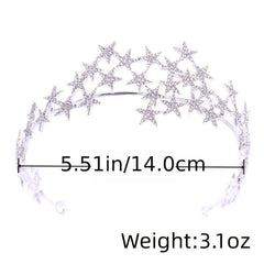 Rhinestone Star Tiara Wedding Accessories Crystal Crown Bridal Jewelry