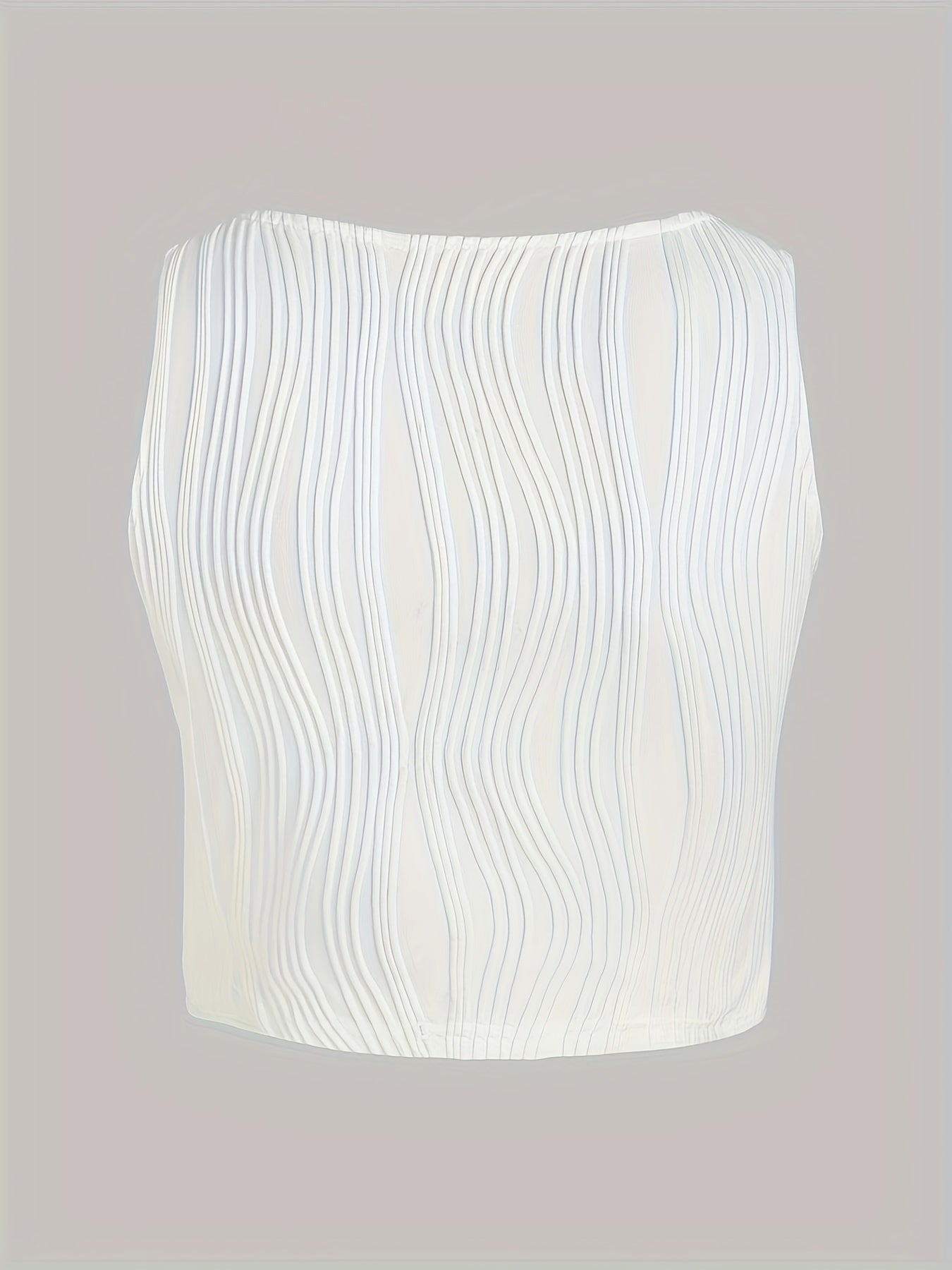 Solid Textured Square Neck Tank Top Sleeveless Summer Casual Top