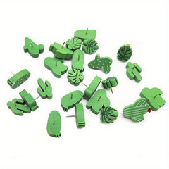 30 Decorative Cactus Push Pins Wooden Cork Board Tacks