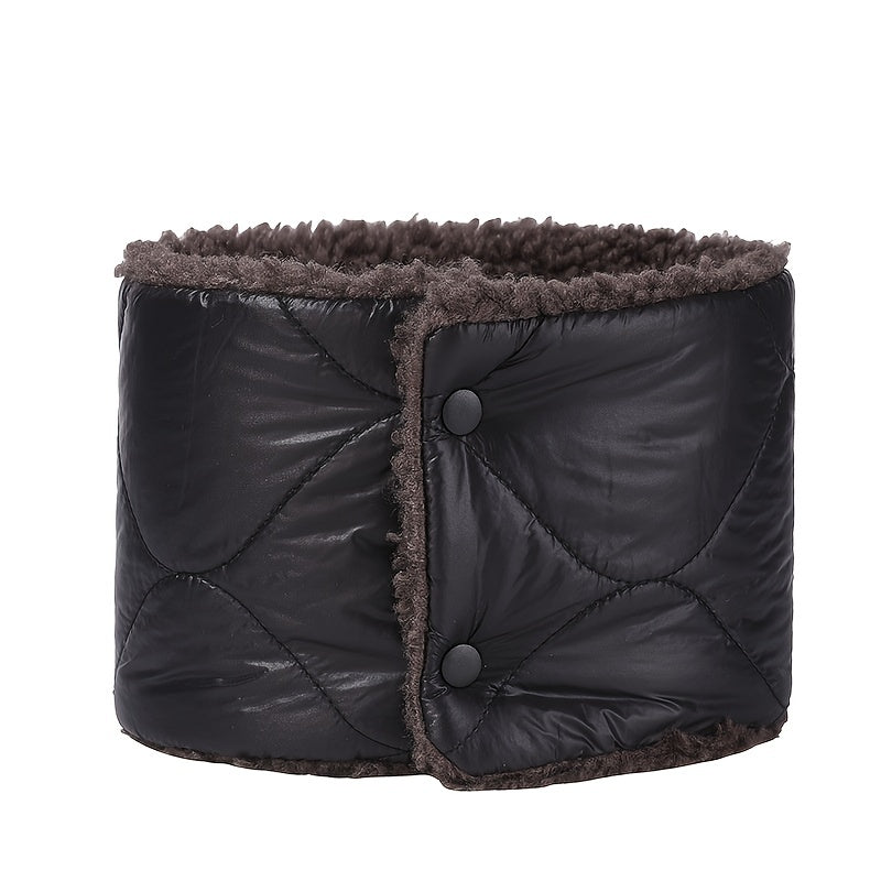 Winter Plus Velvet Button Bib Neck Guard Warm Double sided Neck Sleeve