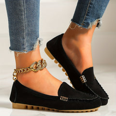 Buckle Decor Denim Flat Comfortable Skate Shoes