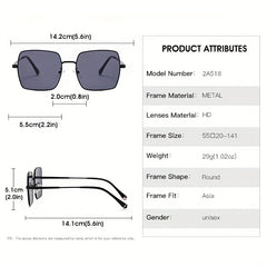 Men's Retro Square Frame Metal Sunglasses for Outdoor Activities