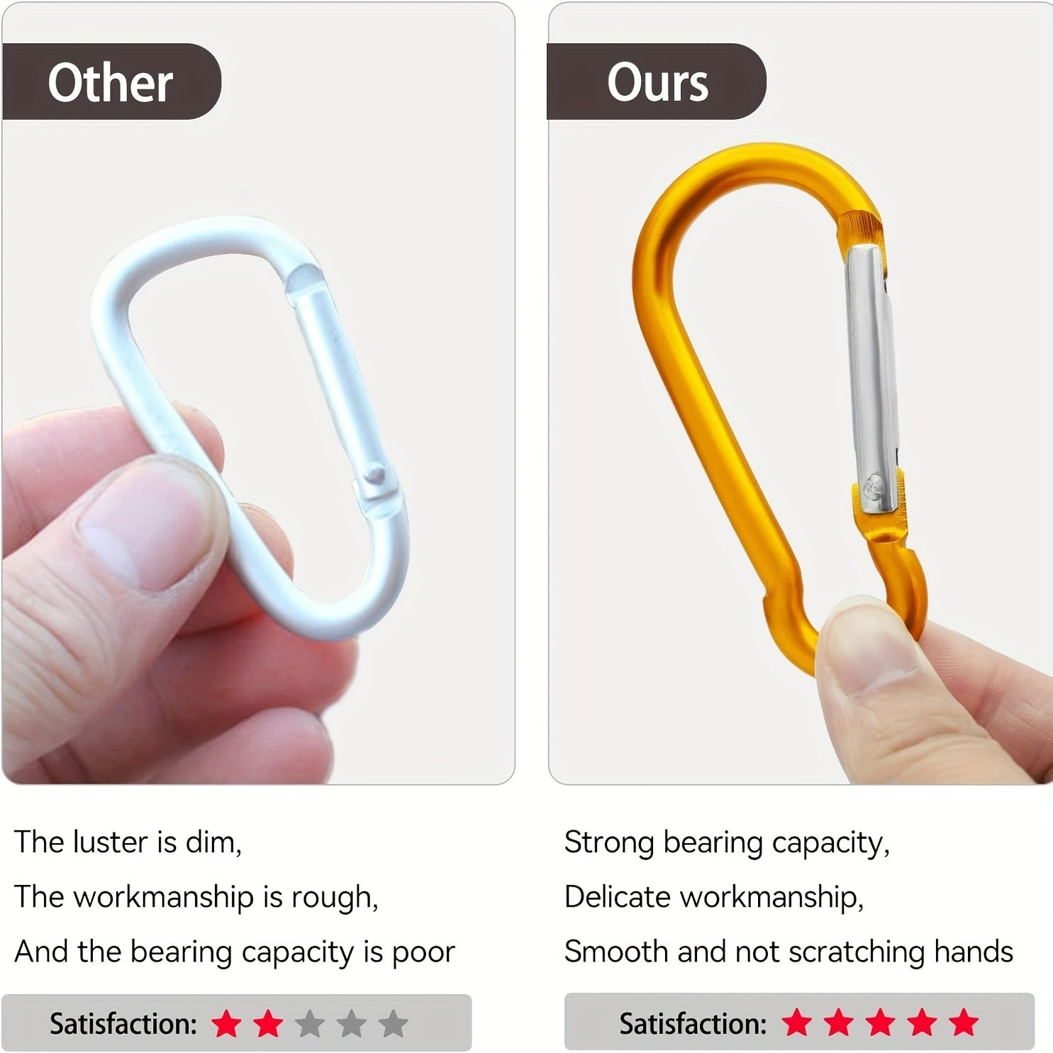 5pcs Locking Buckle Clip Metal Keychain Hook for Hammock Keychain