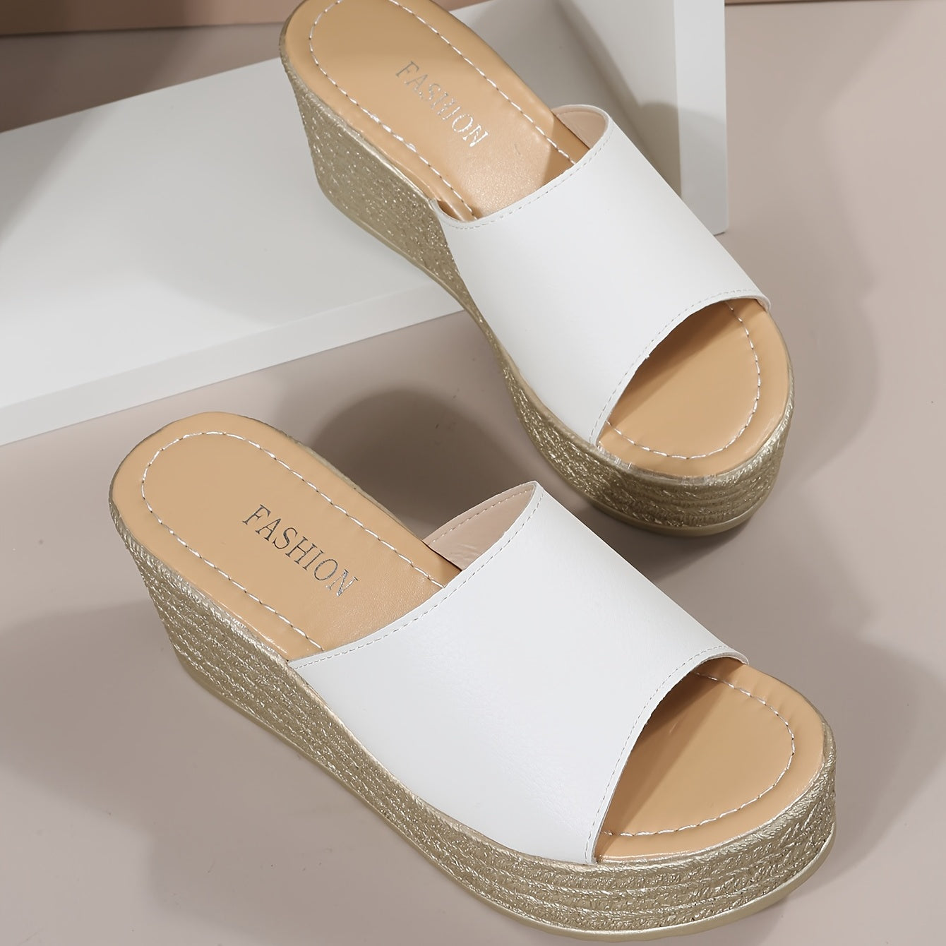 Women's Platform Wedge Slippers Open Toe Non-slip Slides