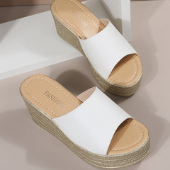 Women's Platform Wedge Slippers Open Toe Non-slip Slides