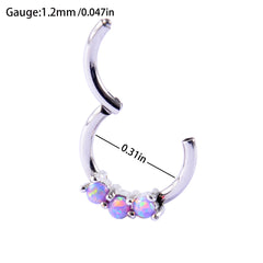 Opal Tragus Nose Ring Surgical Steel Cartilage Piercing