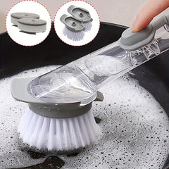 Kitchen Dish Brush With Soap Dispenser Long Handle Dishwashing Clean Brush