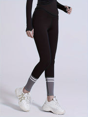 Block Striped Stitching Butt Lifting Yoga Pants