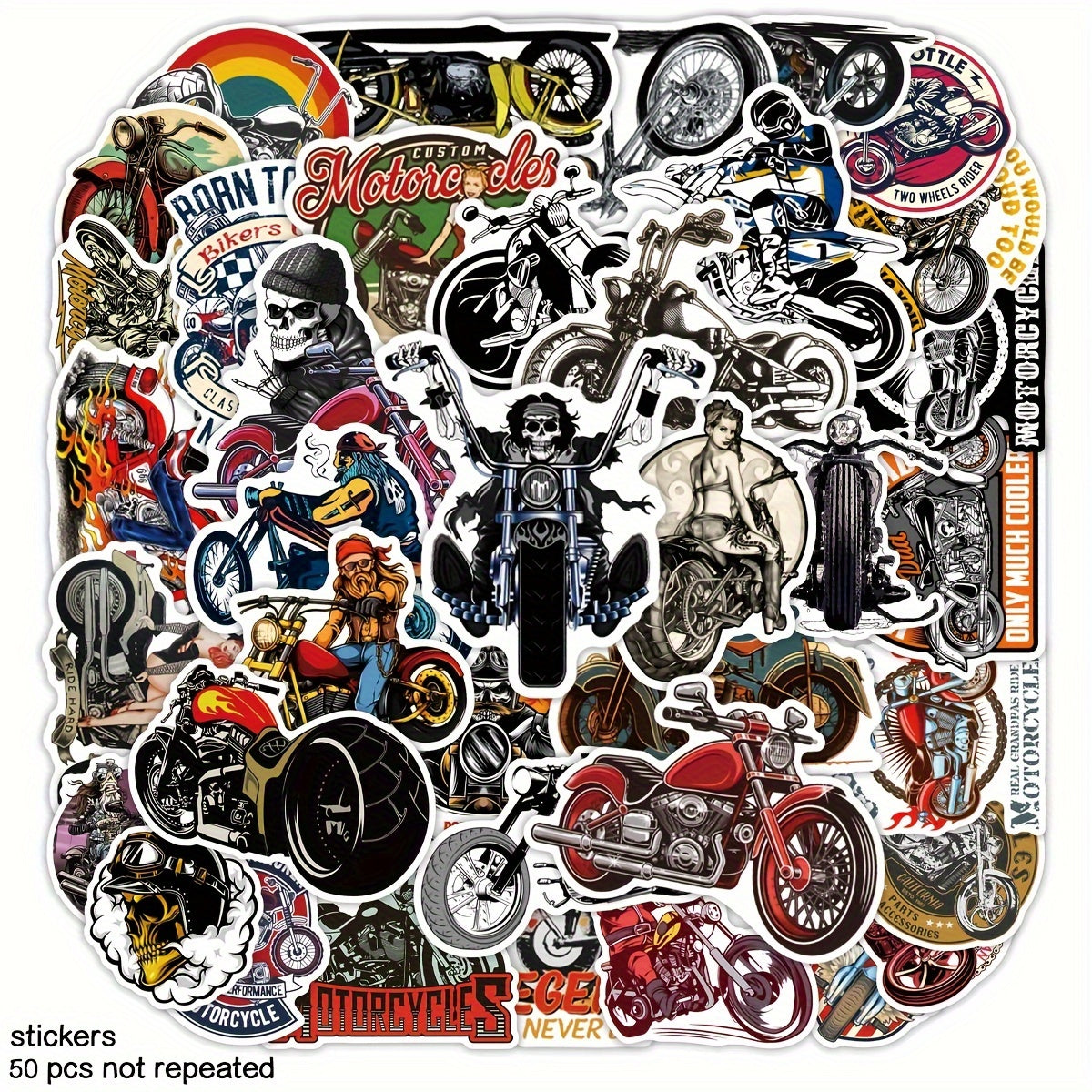 50pcs Rock Motorcycle Stickers Cross Motorcycle Waterproof Decoration Stickers
