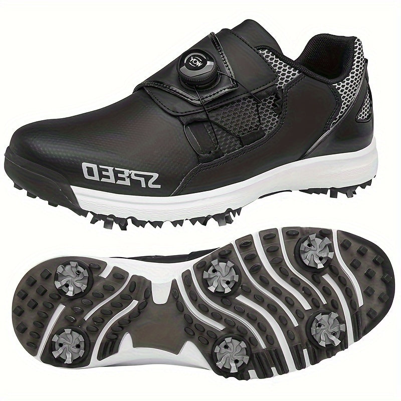 Men's Spiked Golf Shoes Rotating Buckle Durable Sneakers