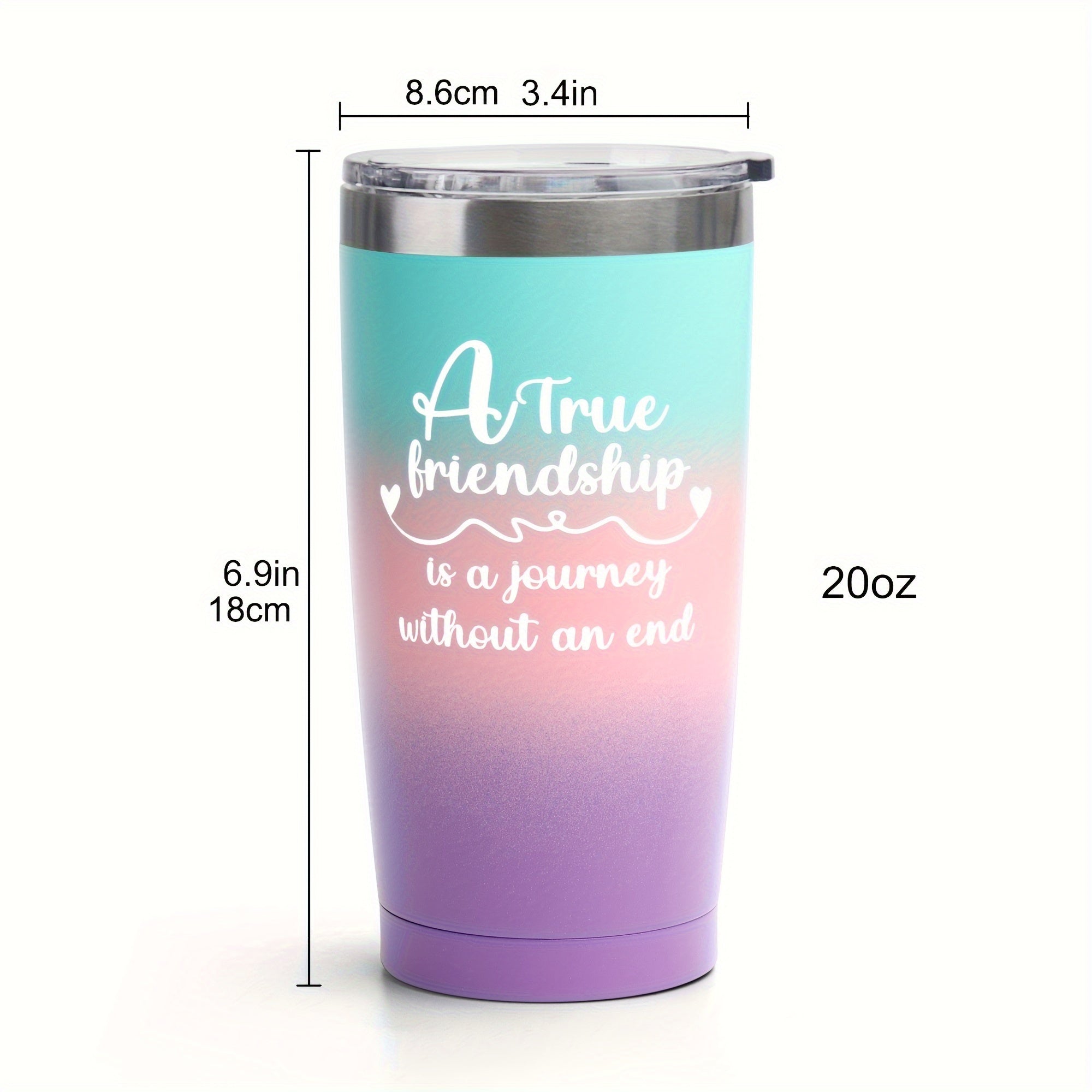 20oz Stainless Steel Water Cup Straw Gradient Bottle for Sports Fitness Travel