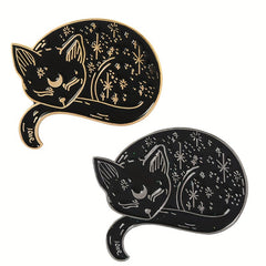 Enamel Sleepy Lazy Cat Pin Brooch for Clothing Bags Jackets