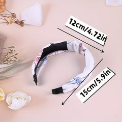 Knotted Wide Edge Headband Solid Bird Print Hairpin Girls Hair Accessories