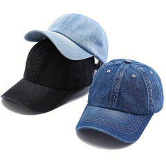 Men's Denim Baseball Cap Jeans Snapback Cap Casquette Plain Bone Hat Gorras