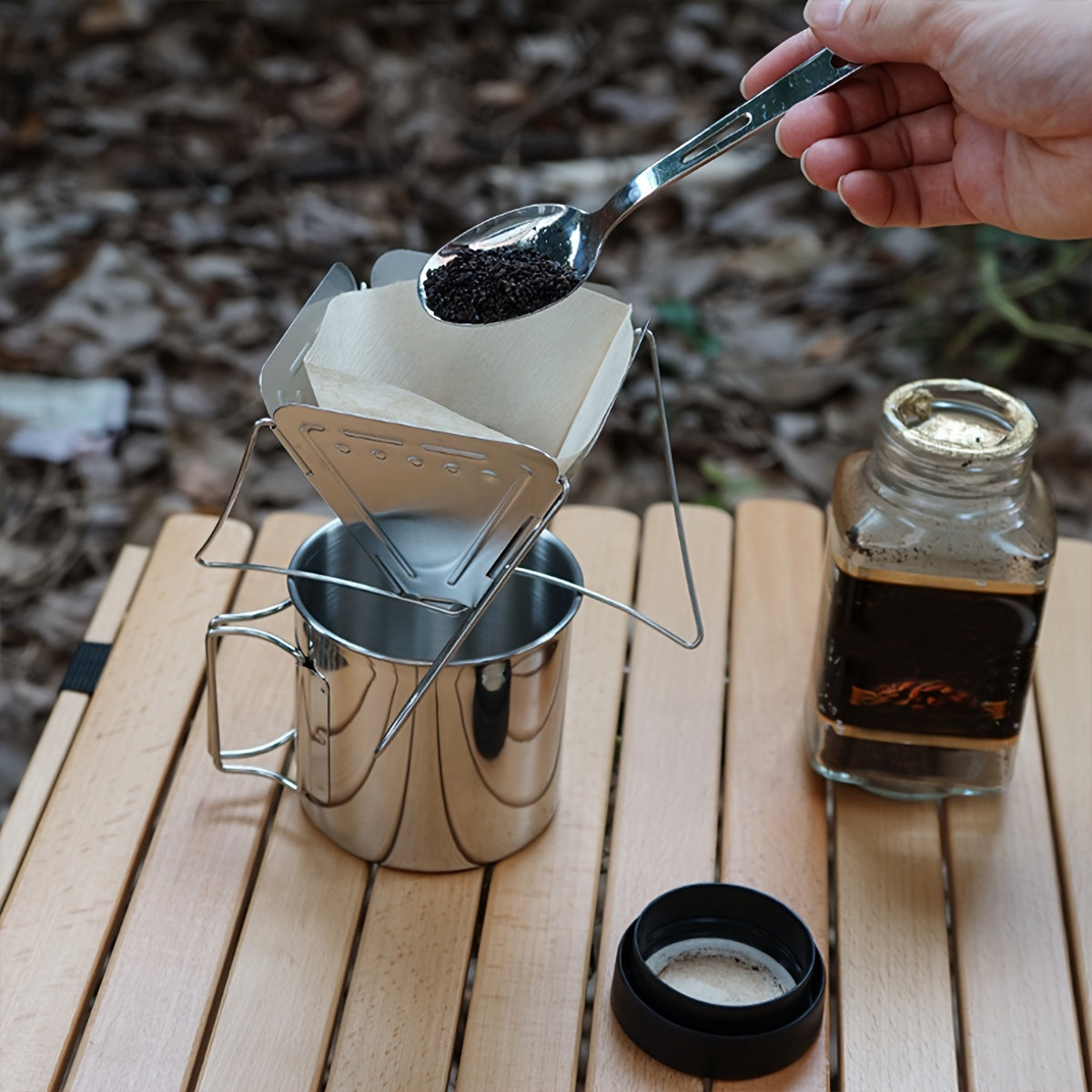 Foldable Stainless Steel Coffee Drip Rack for Camping