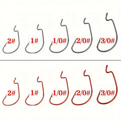 50pcs Crank Shank Hook Soft Lure Barbed Wide Gap Hook Fishing Accessories