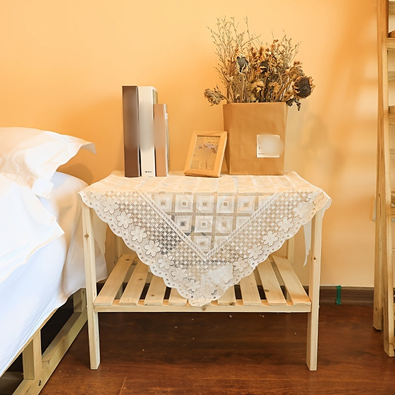 2 Tier Wooden End Table for Living Room and Bedroom, Easy Assembly