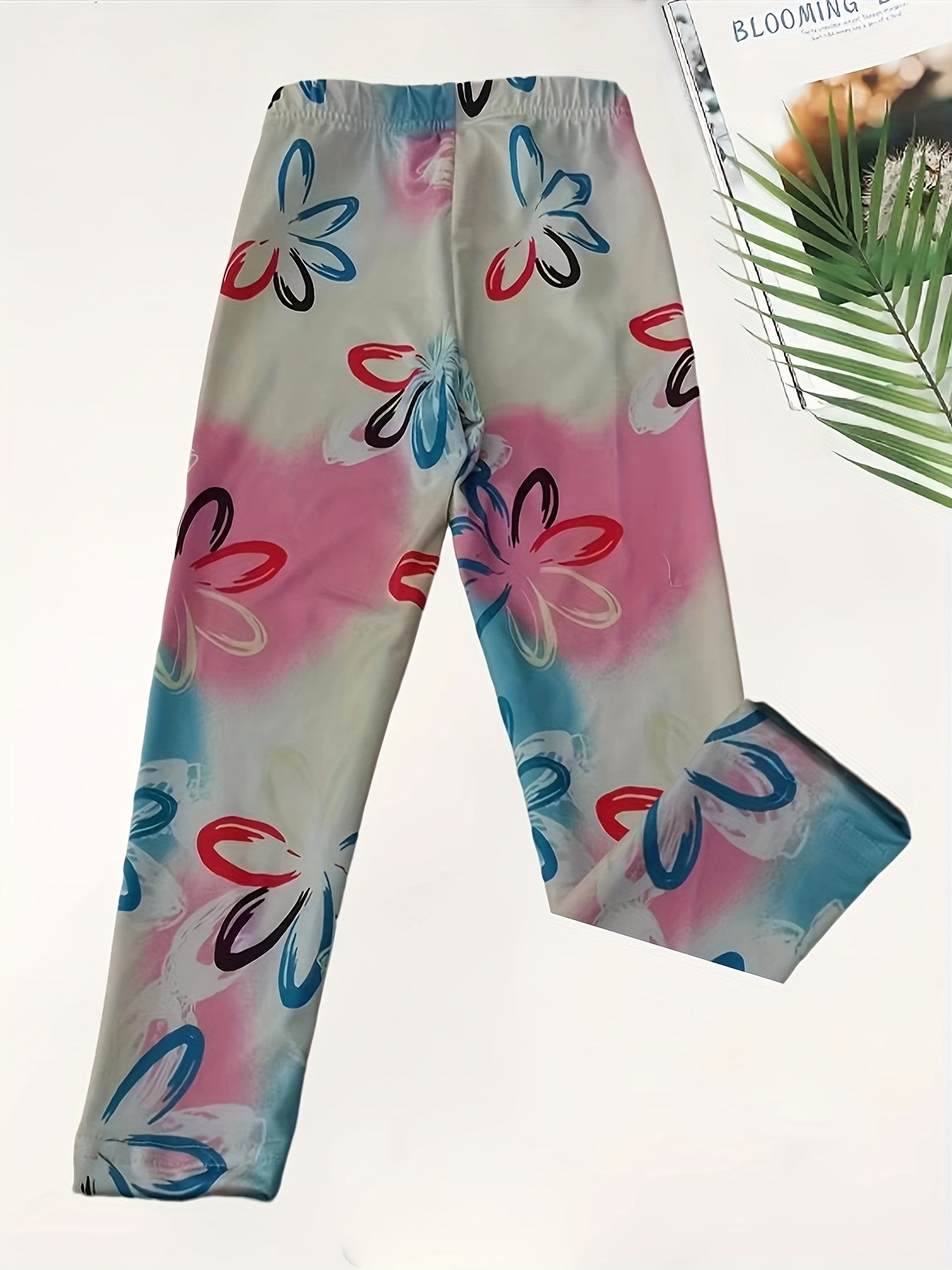 Girls Tie Dye Flower Print Leggings All Season Gift