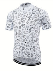 Quick Dry Men's Cycling Jersey Doodle Graphic