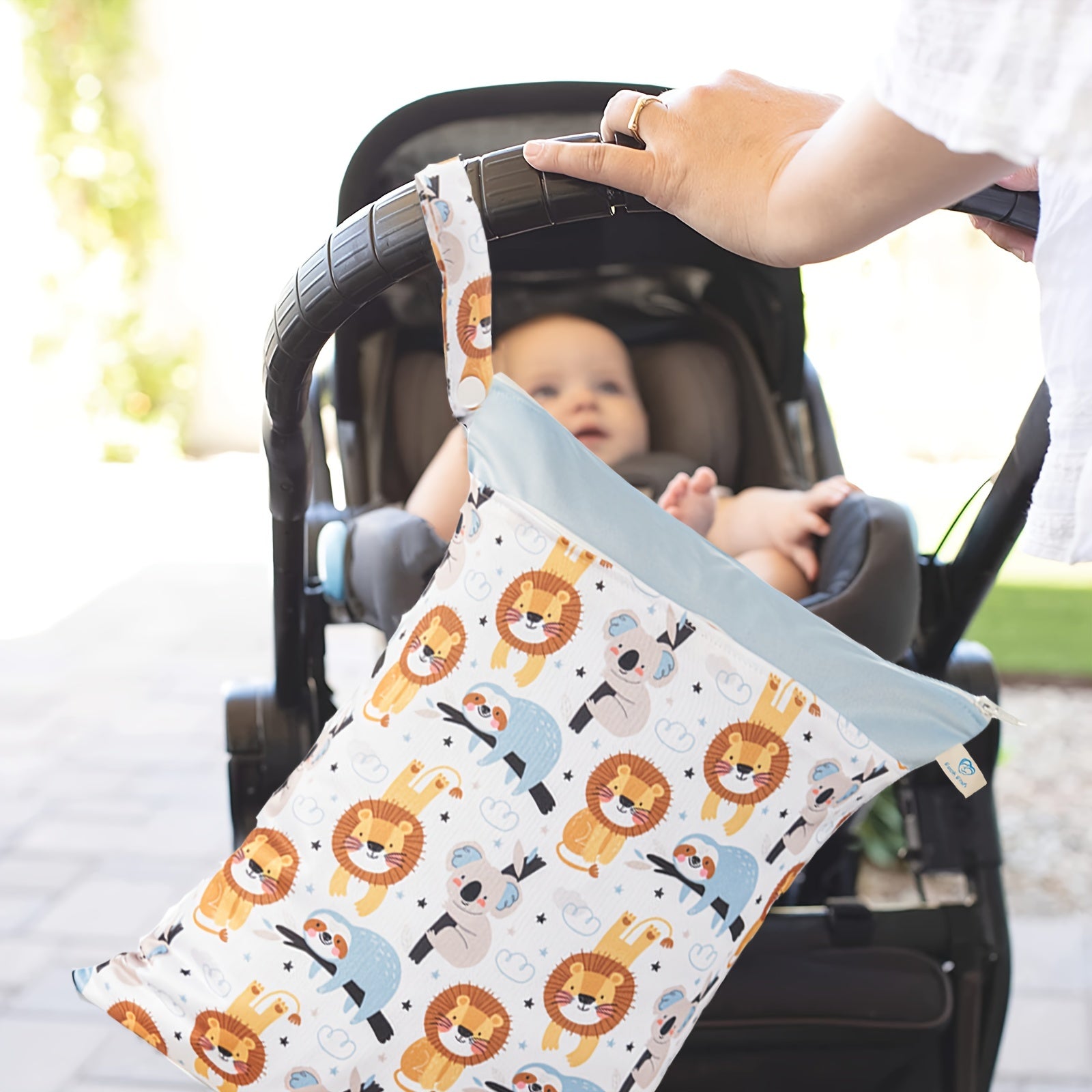 8 15 7 Inch Wet & Dry Bag Waterproof 2 Zip Pockets Swimsuit Cloth Diaper