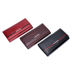 Women's Classic Leather Bi-fold Wallet with Snap Closure