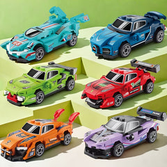6pcs Mini Car Building Blocks Toy Pull Back Car Model ABS Material