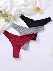 3-Pack Plus Size Seamless Low Waisted Comfort Underwear Set