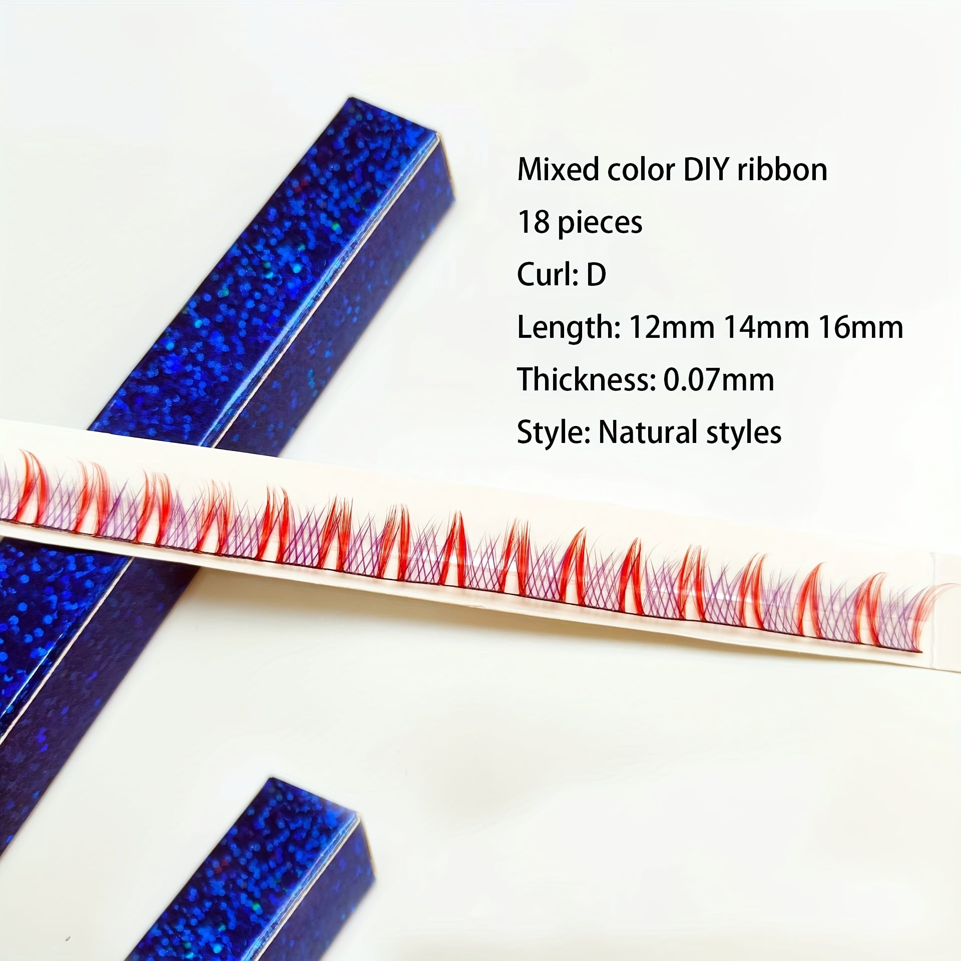 Pink DIY Cluster Lashes Eyelashes Band Extension 14 Pcs