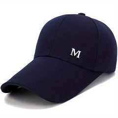Men's Plain Long Bill Snapback Cap UV Protection Baseball Cap