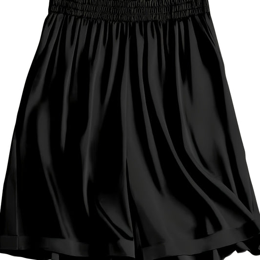 Women's Solid Elastic High Rise Summer Shorts