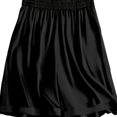 Women's Solid Elastic High Rise Summer Shorts