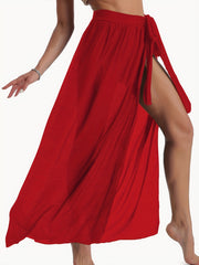Semi Sheer Cover Up Wrap Stretch Beach Cover Up Skirt Women's Swimwear