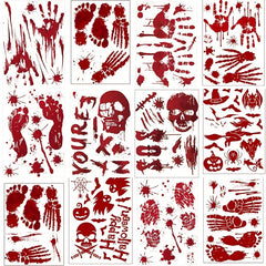 Halloween Wall Stickers Blood Handprint Footprint Bat Window Stickers