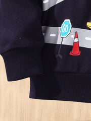 Boy's Cotton Truck Graphic Sweatshirt Casual Long Sleeve Pullover
